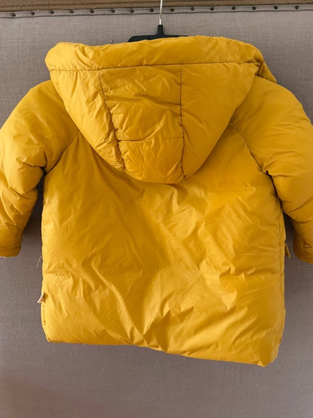 Zara Baby Puffer Jacket 2-3Y Mustard Yellow Sherpa Lined Hood